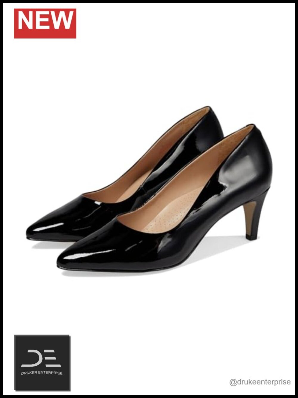 Women's Faux Leather Block Heel Pump, Gel Cushioned